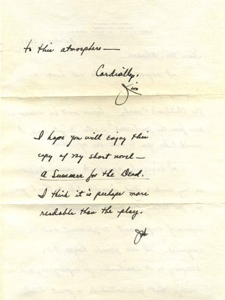 PARIS REVIEW. Vol. 3. No. 9. With a letter, handwritten and signed by James Leo Herlihy (1927-1993).