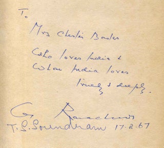 THOUGHTS AND TALKS OF (SHRI) G. RAMACHANDRAN. Signed by G. Ramachandran.