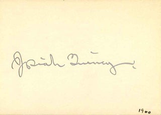 Item #002586 Small card signed by Josiah Quincy. Josiah P. Quincy