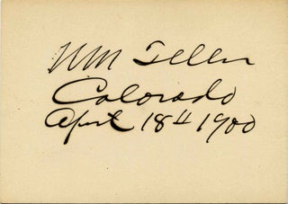 Item #002610 Small card signed by Henry M. Teller. Henry M. Teller