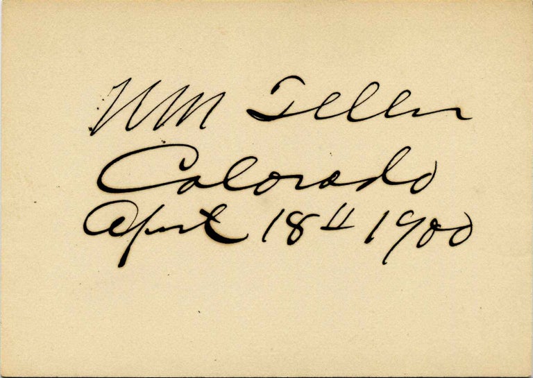 Item #002610 Small card signed by Henry M. Teller. Henry M. Teller.