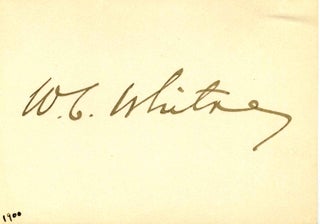 Item #002611 Small card signed by William C. Whitney. William C. Whitney