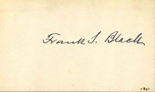Item #002612 Small card signed by Frank S. Black. Frank S. Black
