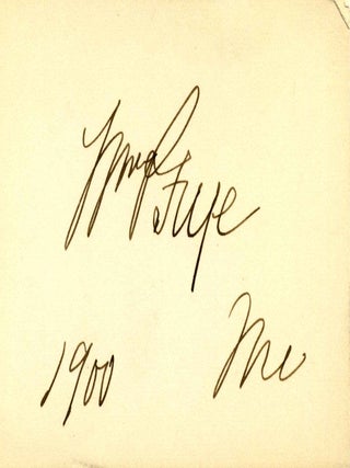 Item #002616 Small card signed by Wiliam P. Frye. William P. Frye