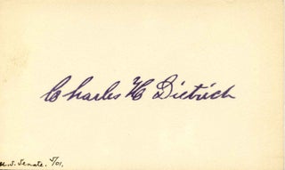 Item #002630 Small card signed by Charles H. Dietrich. Charles H. Dietrich