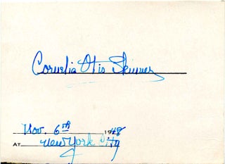 Item #002710 Card Signed by Cornelia Otis Skinner. Cornelia O. Skinner