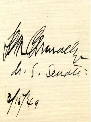 Item #003648 Card signed by Thomas Terry Connally. Thomas Terry Connally, Tom