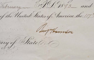APPOINTMENT OF BRITISH CONSULATE FOR LOUISIANA, ARKANSAS, MISSISSIPPI, ALABAMA AND FLORIDA. Signed by Benjamin Harrison as President.