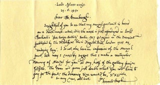Collection of five related letters handwritten and signed by Leonard Baskin (1922-2000).