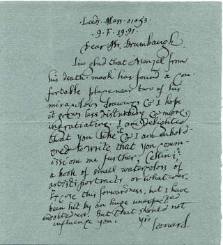 Collection of five related letters handwritten and signed by Leonard Baskin (1922-2000).
