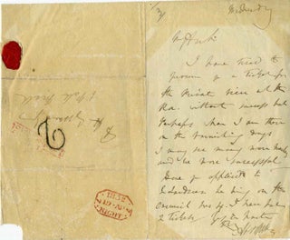 Item #004264 Letter handwritten and signed by Abraham Cooper, R.A. (1787-1868). Abraham Cooper