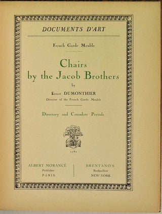 CHAIRS BY THE JACOB BROTHERS. Directory and Consulate Periods. Documents D'Art. French Garde Meuble.