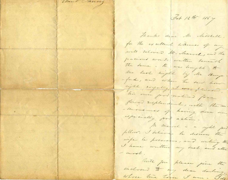 Item #005105 Letter handwritten and signed by Frances Elizabeth Barrow "Aunt Fanny" (1822-1894). Frances Elizabeth Barrow, Aunt Fanny.