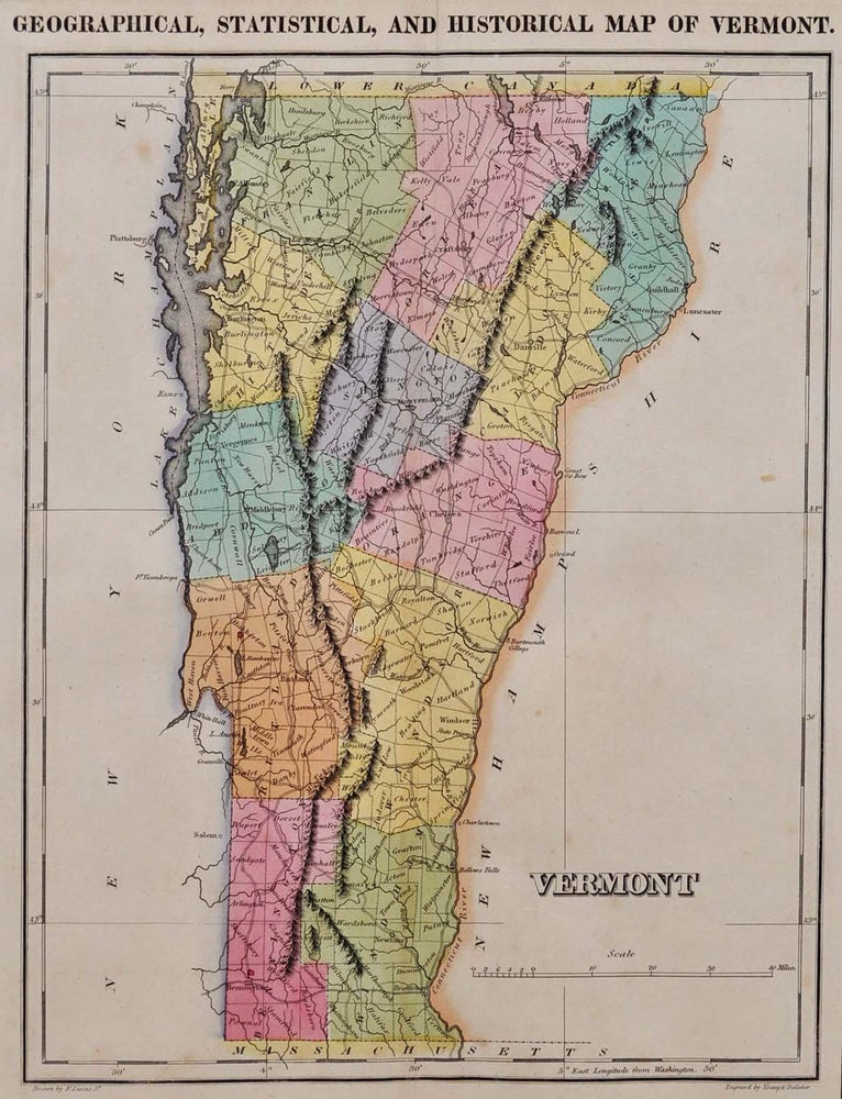 Item #005201 GEOGRAPHICAL, STATISTICAL, AND HISTORICAL MAP OF VERMONT. Henry Charles Carey, Isaac Lea.