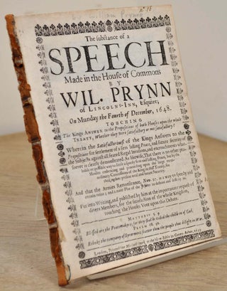 Item #005263 THE SUBSTANCE OF A SPEECH. Made in the House of Commons on Munday the Fourth of...