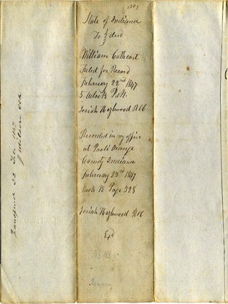 Partly printed document signed by James Whitcomb (1795-1852).