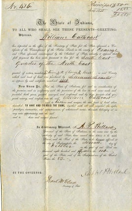 Item #005320 Partly printed document signed by Ashbel Parsons Willard (1820-1860). Ashbel Parsons...