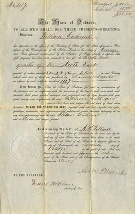 Item #005321 Partly printed document signed by Ashbel Parsons Willard (1820-1860). Ashbel Parsons...