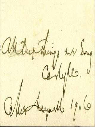 Item #005542 Quote Signed by Alice Meynell (1847-1922). Alice Meynell