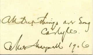 Item #005542 Quote Signed by Alice Meynell (1847-1922). Alice Meynell