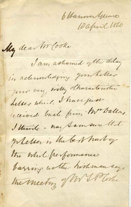 Item #005695 Letter handwritten and signed by Thomas Page (1803-1877). Thomas Page