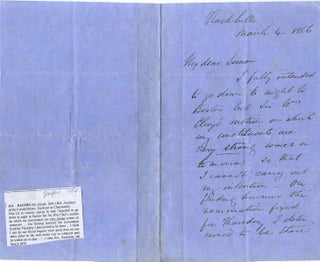 Item #005696 Letter handwritten and signed by Sir Joseph Paxton (1801-1865). Sir Joseph Paxton