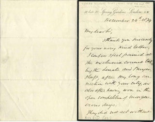 Item #005698 Letter handwritten and signed by architect George Gilbert Scott (1811-1878). George...