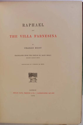 RAPHAEL AND THE VILLA FARNESINA. Limited edition.