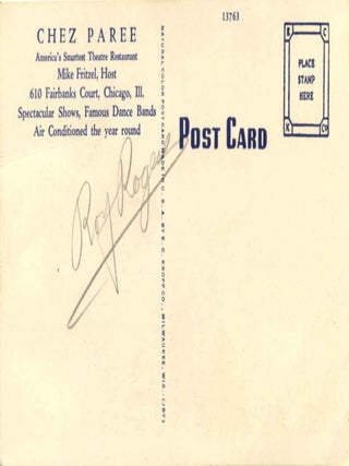 Postcard signed by Roy Rogers (1912-1998).