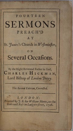 Item #006214 FOURTEEN SERMONS PREACHED AT ST. JAMES CHURCH IN WESTMINSTER, ON SEVERAL OCCASIONS....