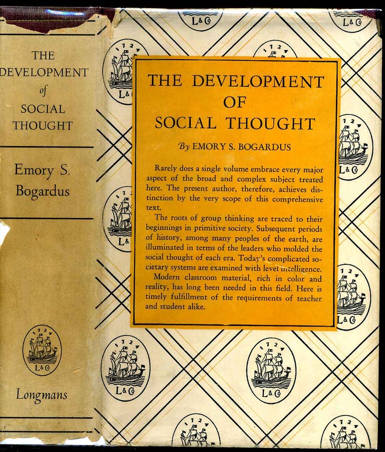 Item #006726 THE DEVELOPMENT OF SOCIAL THOUGHT. Emory S. Bogardus.