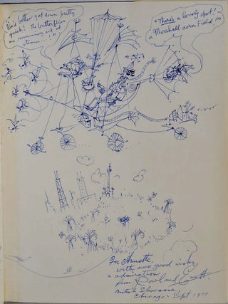 THE EARLY MORNING MILK TRAIN. The Cream of Emett Railway Drawings. Signed, inscribed and with a large original drawing by artist Rowland Emett.