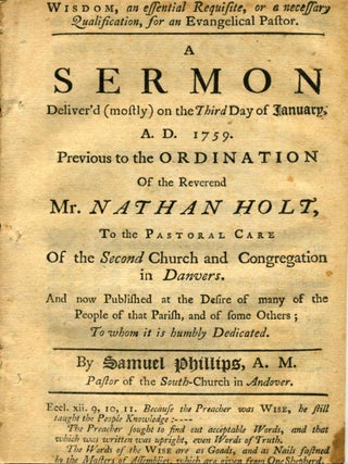 Item #007810 WISDOM, AN ESSENTIAL REQUISITE, or a Necessary Qualification, for an Evangelical...