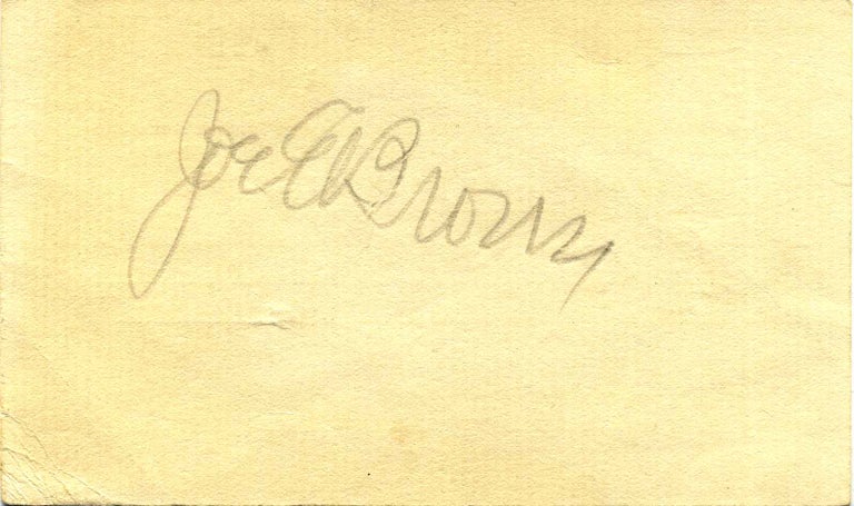 Item #007988 Signature of Joe Evans Brown (1892-1973). Joe E. Brown.