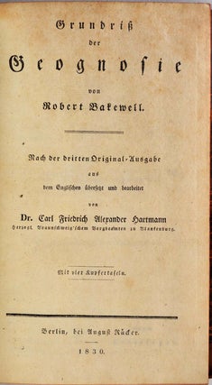 Grundriss der Geognosie. Nach der dritten Originalausgabe aus dem Englischen ubers. und bearb. von Carl Friedrich Alexander Hartmann.