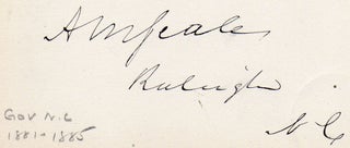Item #011656 Small Card Signed by Alfred M. Scales (1827-1892). Alfred M. Scales