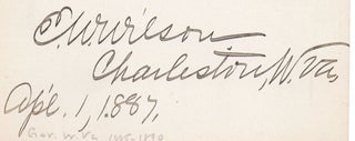Item #011657 Small Card Signed by Emanuel Willis Wilson. Emanuel W. Wilson