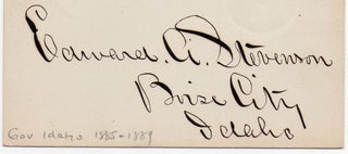 Item #011660 Small Card Signed by Edward Augustus Stevenson (1831-1895). Edward A. Stevenson