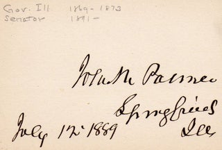 Item #011668 Small Card Signed by John M. Palmer (1817-1900). John M. Palmer