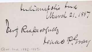 Item #011671 Small Card Signed by Isaac P. Gray. Isaac Pusey Gray