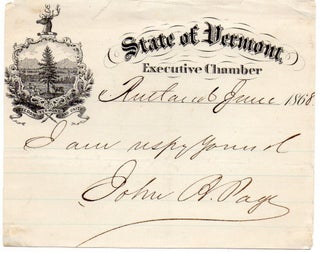 Item #011677 Small Piece of Paper Signed by John B. Page. John B. Page