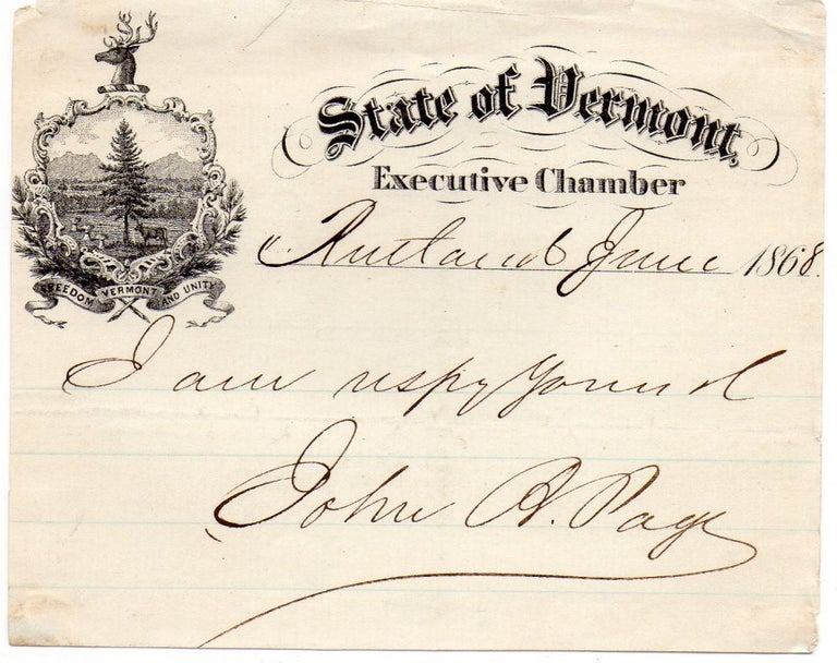 Item #011677 Small Piece of Paper Signed by John B. Page. John B. Page.