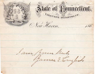 Item #011680 Small Piece of Paper Signed by James E. English. James E. English