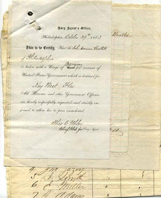Item #011706 Civil War era archive of shipping documents for the Schooner Armenia Bartlett for...