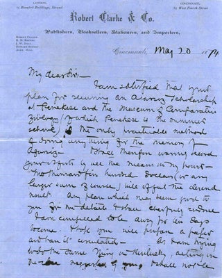 Item #011708 Letter handwritten and signed by N. S. Shaler (1841-1906). Nathaniel S. Shaler