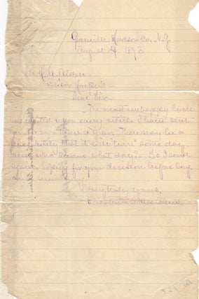 Item #011725 One page letter handwritten and signed by Elizabeth Akers Allen (1832-1911)....