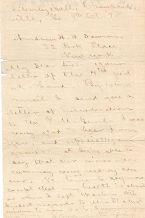 Item #011731 One page letter handwriten and signed by Alexander H. Stephens (1812-1883)....