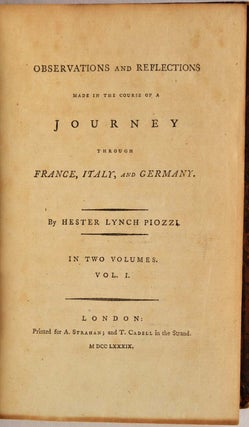 Item #011957 OBSERVATIONS AND REFLECTIONS MADE IN THE COURSE OF A JOURNEY THROUGH FRANCE, ITALY,...