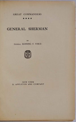 GENERAL SHERMAN. Great Commanders. Large paper edition.