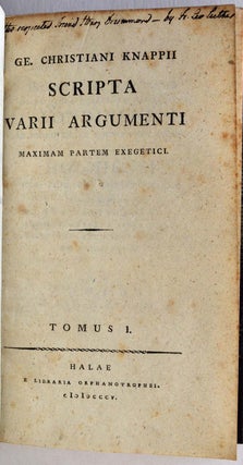 Item #012618 SCRIPTA VARII ARGUMENTI. Maximam Partem Exegetici. Tomus I [and] Tomus II. Two...